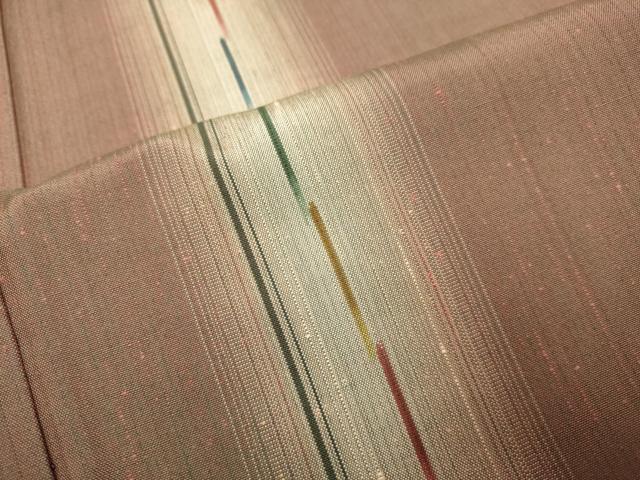 平和屋着物▽上質な紬　単衣　間道　正絹　逸品　DAAP7452du