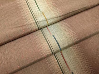 平和屋着物▽上質な紬　単衣　間道　正絹　逸品　DAAP7452du