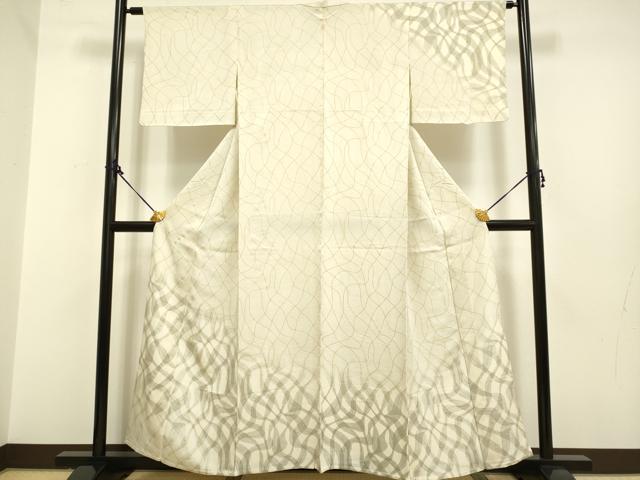 平和屋着物▽訪問着 単衣 変わり格子 金彩 正絹 逸品 DAAP7456du
