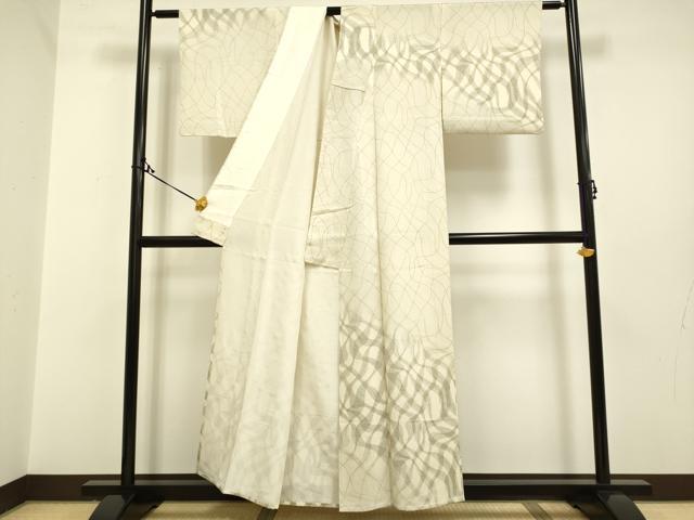 平和屋着物▽訪問着 単衣 変わり格子 金彩 正絹 逸品 DAAP7456du