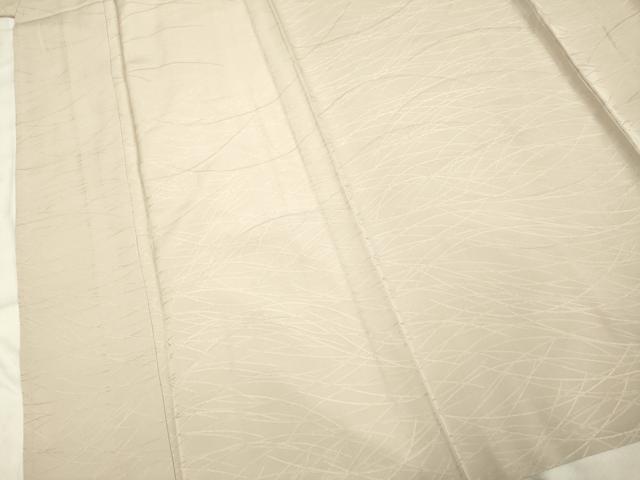 平和屋着物▽上質な色無地　単衣　芝地紋　白茶色　正絹　逸品　DAAP7457du