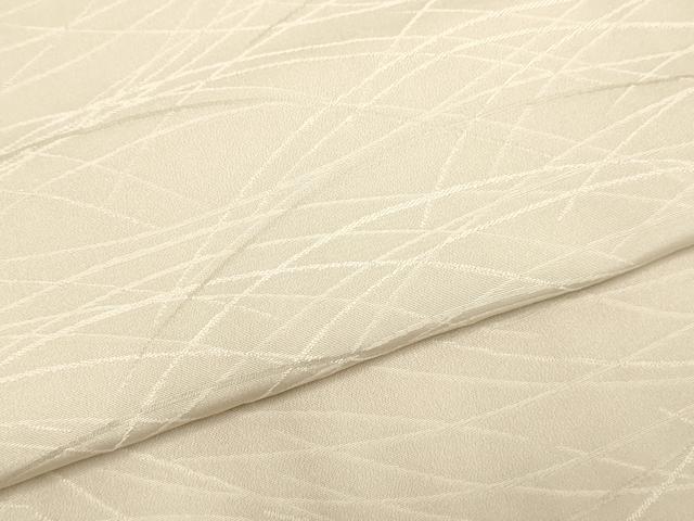 平和屋着物▽上質な色無地　単衣　芝地紋　白茶色　正絹　逸品　DAAP7457du