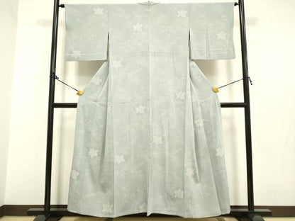 平和屋着物▽上質な小紋 単衣 絞り 草花文 正絹 逸品 DAAP7458du