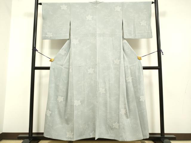 平和屋着物▽上質な小紋 単衣 絞り 草花文 正絹 逸品 DAAP7458du