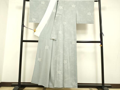 平和屋着物▽上質な小紋 単衣 絞り 草花文 正絹 逸品 DAAP7458du