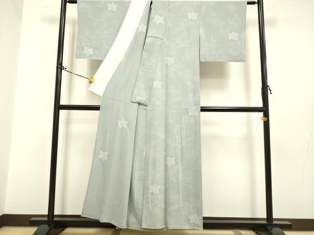 平和屋着物▽上質な小紋 単衣 絞り 草花文 正絹 逸品 DAAP7458du