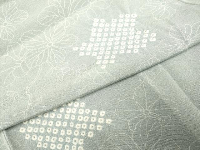 平和屋着物▽上質な小紋 単衣 絞り 草花文 正絹 逸品 DAAP7458du