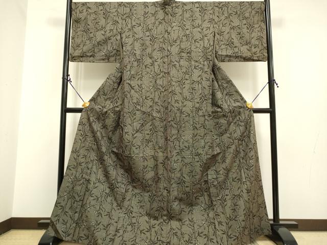平和屋着物▽本場大島紬 単衣 7マルキ 南天文 正絹 逸品 DAAP7459du