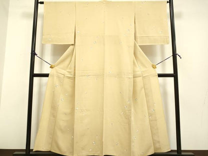 平和屋着物▽上質な小紋　単衣　破れ色紙花文　正絹　逸品　DAAP7461du