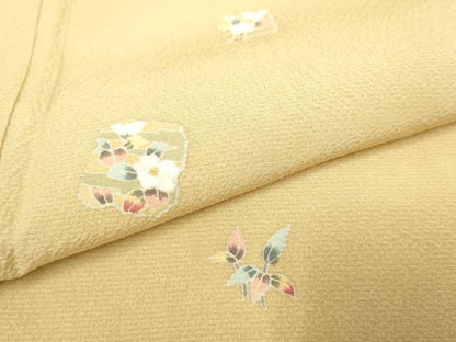 平和屋着物▽上質な小紋　単衣　破れ色紙花文　正絹　逸品　DAAP7461du
