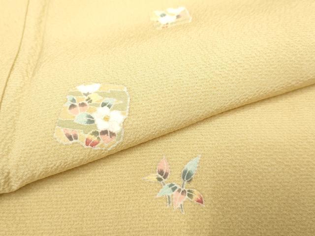 平和屋着物▽上質な小紋　単衣　破れ色紙花文　正絹　逸品　DAAP7461du