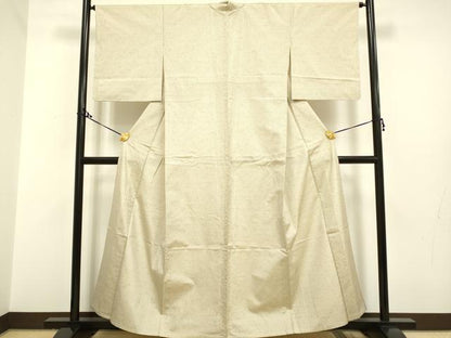 平和屋着物▽上質な紬　単衣　霞文　正絹　逸品　DAAP7462du