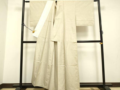 平和屋着物▽上質な紬　単衣　霞文　正絹　逸品　DAAP7462du