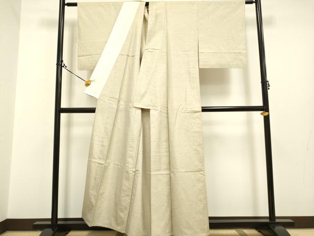 平和屋着物▽上質な紬　単衣　霞文　正絹　逸品　DAAP7462du
