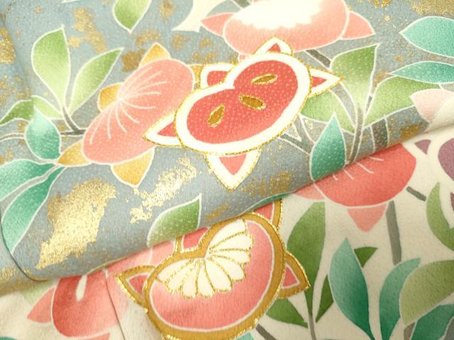 平和屋着物▽東京手描友禅 安達雅一 訪問着 単衣 駒刺繍 橘 金彩 正絹 逸品 DAAP7464du
