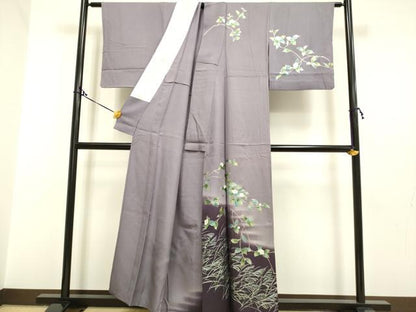 平和屋着物▽訪問着　単衣　螺鈿　枝花文　暈し染め　金彩　正絹　逸品　DAAP7465du