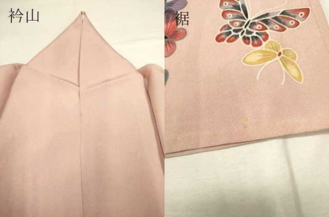平和屋着物▽色留訪問着 単衣 手描き 舞蝶文 正絹 逸品 DAAP7478du