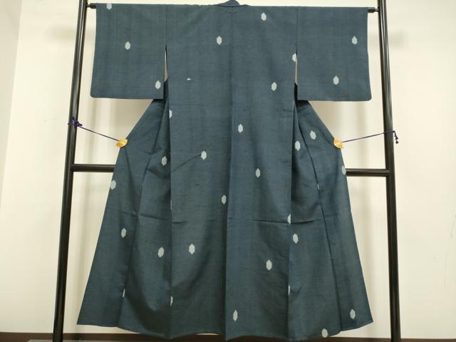 平和屋着物▽上質な紬 単衣 亀甲文 正絹 逸品 DAAP7479du
