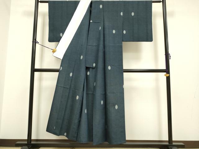 平和屋着物▽上質な紬 単衣 亀甲文 正絹 逸品 DAAP7479du