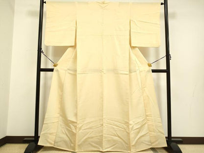 平和屋着物▽上質な色無地 単衣 蜂蜜色 正絹 逸品 DAAP7481du