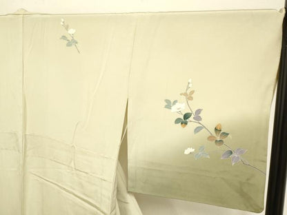 平和屋着物▽訪問着 単衣 友禅 作家物 枝花文 暈し染め 正絹 逸品 DAAP7482du