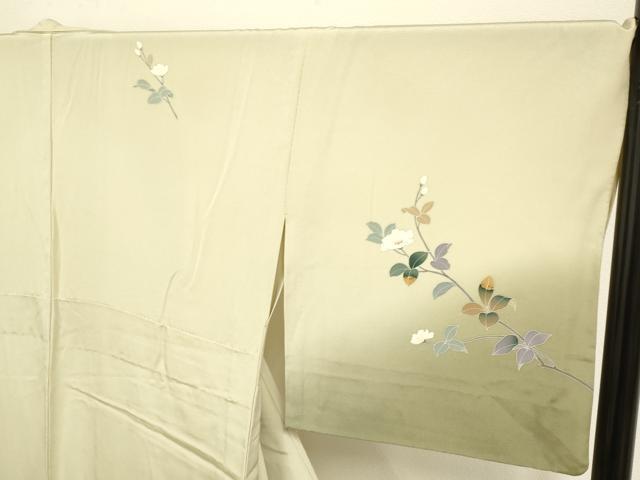平和屋着物▽訪問着 単衣 友禅 作家物 枝花文 暈し染め 正絹 逸品 DAAP7482du