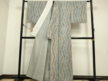 平和屋着物▽上質な紬　単衣　変わり間道　正絹　逸品　DAAP7491du