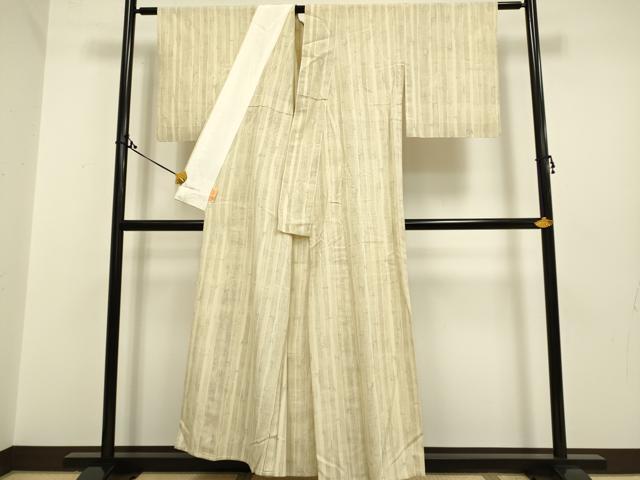 平和屋着物▽上質な紬 単衣 間道 正絹 逸品 DAAP7492du