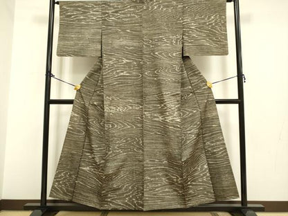 平和屋着物▽上質な紬 単衣 霞文 正絹 逸品 DAAP7506du