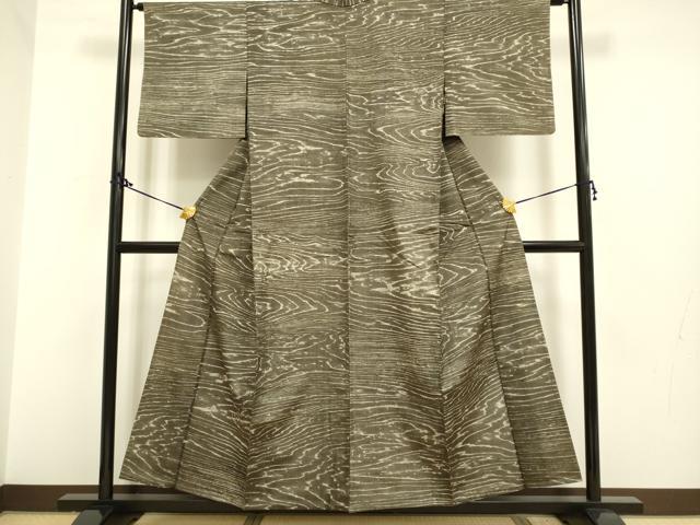 平和屋着物▽上質な紬 単衣 霞文 正絹 逸品 DAAP7506du