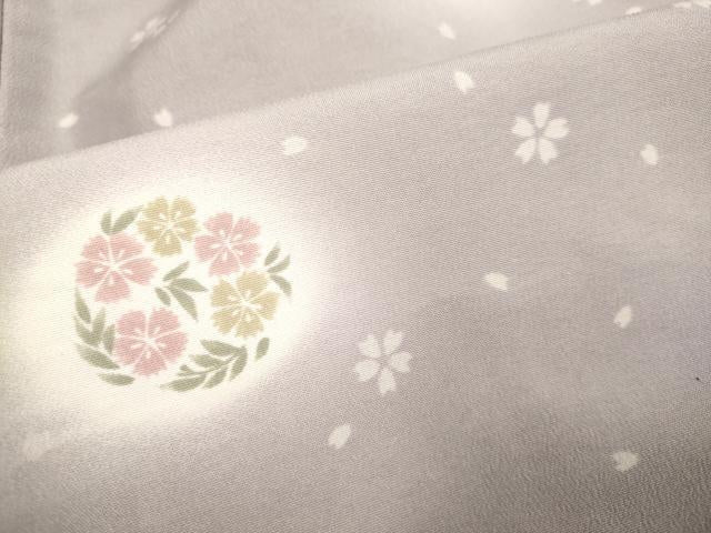 平和屋着物▽上質な小紋 単衣 舞花文 蛍暈し 洗える着物 DAAP7509du