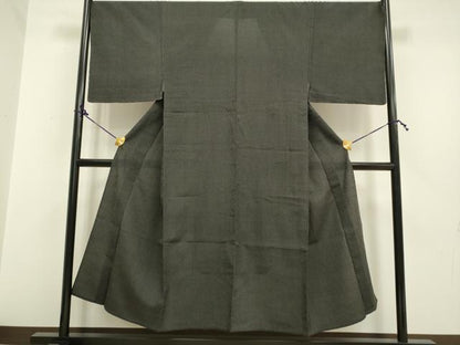 平和屋着物▽男性 本塩沢 単衣 蚊絣 黒地 正絹 逸品 DAAP7511du