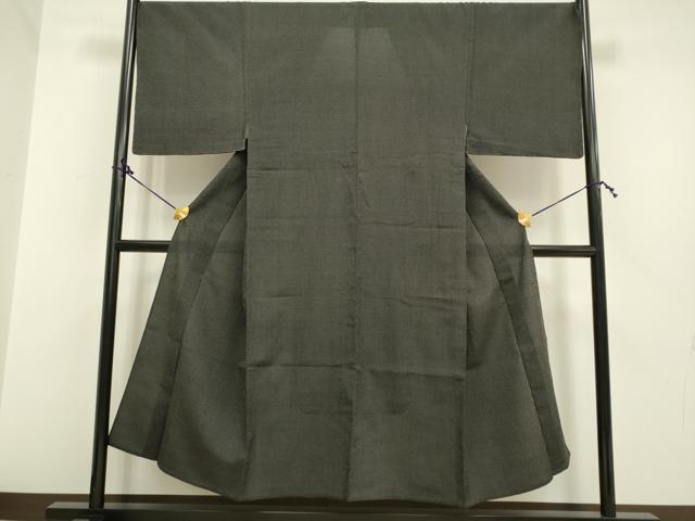 平和屋着物▽男性 本塩沢 単衣 蚊絣 黒地 正絹 逸品 DAAP7511du
