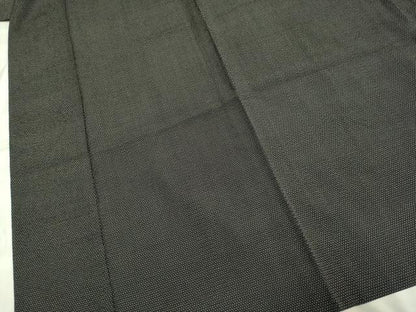 平和屋着物▽男性 本塩沢 単衣 蚊絣 黒地 正絹 逸品 DAAP7511du