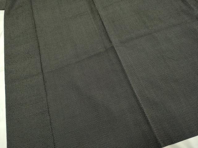 平和屋着物▽男性 本塩沢 単衣 蚊絣 黒地 正絹 逸品 DAAP7511du