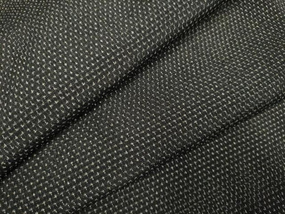 平和屋着物▽男性 本塩沢 単衣 蚊絣 黒地 正絹 逸品 DAAP7511du