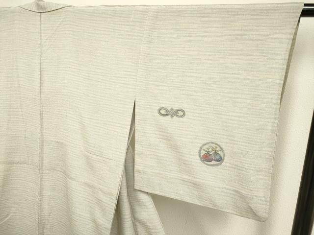 平和屋着物▽本塩沢 訪問着 単衣 作家物 やまだ織 型染 花鳥丸文 正絹 逸品 DAAP7514du