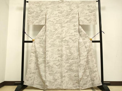 平和屋着物▽創業460年・千總 訪問着 単衣 刺繍 手描き 人物風景文 正絹 逸品 DAAP7515du