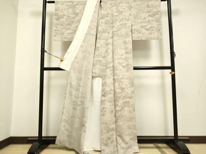 平和屋着物▽創業460年・千總 訪問着 単衣 刺繍 手描き 人物風景文 正絹 逸品 DAAP7515du