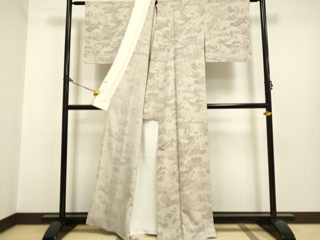 平和屋着物▽創業460年・千總 訪問着 単衣 刺繍 手描き 人物風景文 正絹 逸品 DAAP7515du