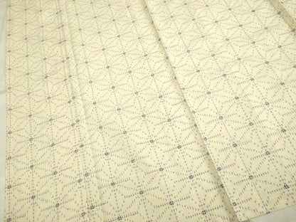 平和屋着物▽上質な紬 単衣 麻の葉文様 正絹 逸品 DAAP7516du