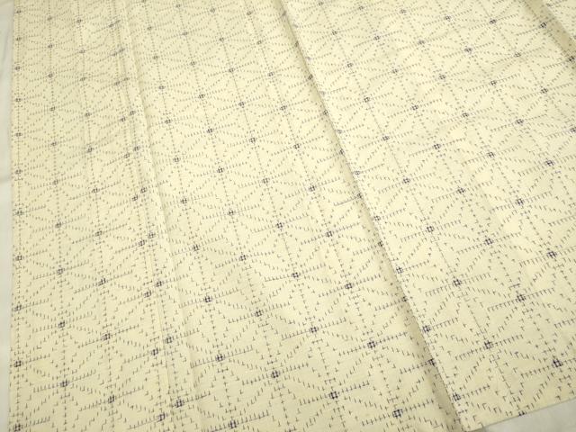 平和屋着物▽上質な紬 単衣 麻の葉文様 正絹 逸品 DAAP7516du