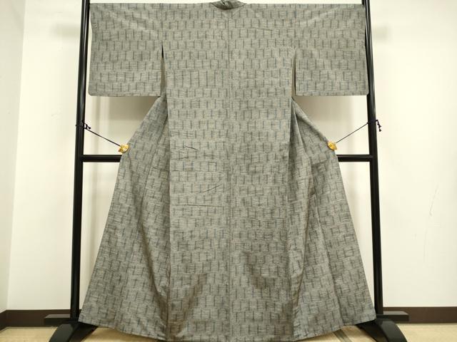 平和屋着物▽上質な紬 単衣 変わり縞 まるやま扱い 正絹 逸品 DAAP7520du
