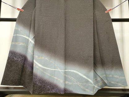 平和屋着物●染色家 岸上純平 訪問着 草花文 暈し染め 正絹 逸品 DAAP7817yyy