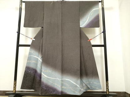 平和屋着物●染色家 岸上純平 訪問着 草花文 暈し染め 正絹 逸品 DAAP7817yyy