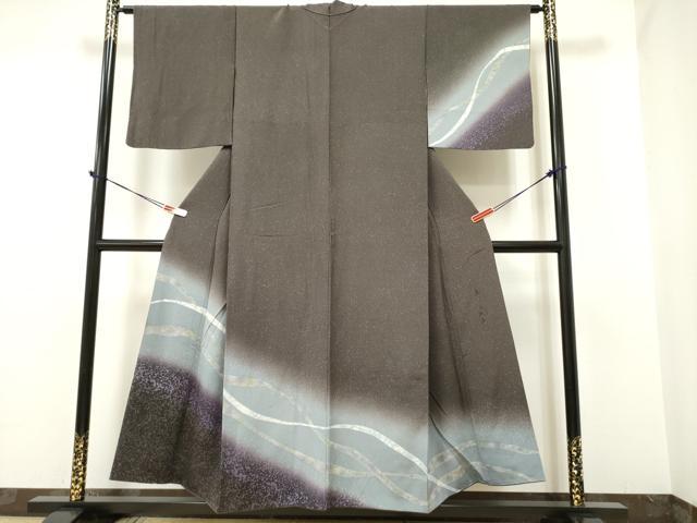 平和屋着物●染色家 岸上純平 訪問着 草花文 暈し染め 正絹 逸品 DAAP7817yyy