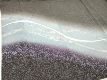 平和屋着物●染色家 岸上純平 訪問着 草花文 暈し染め 正絹 逸品 DAAP7817yyy