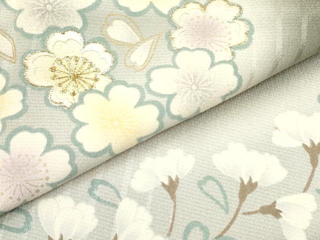 平和屋着物●訪問着　湯谷文雄　刺繍　舞桜文　暈し染め　金糸　正絹　逸品　DAAP7824yyy