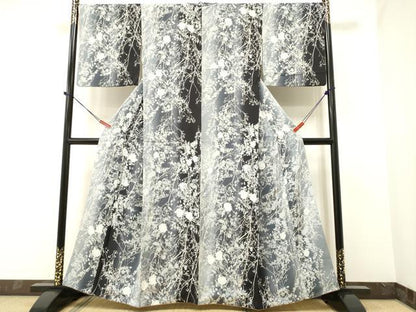 平和屋着物●上質な小紋 草花文 暈し染め 正絹 逸品 DAAP7839yyy
