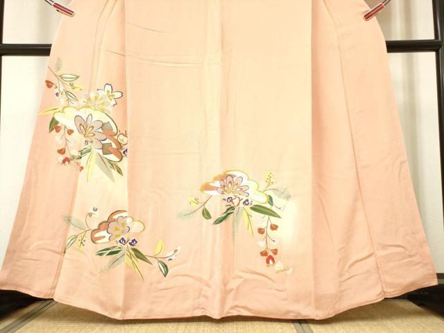 平和屋着物●訪問着 駒刺繍 松取り枝花文 暈し染め 金彩 鬼しぼ縮緬 正絹 逸品 DAAP7846yyy